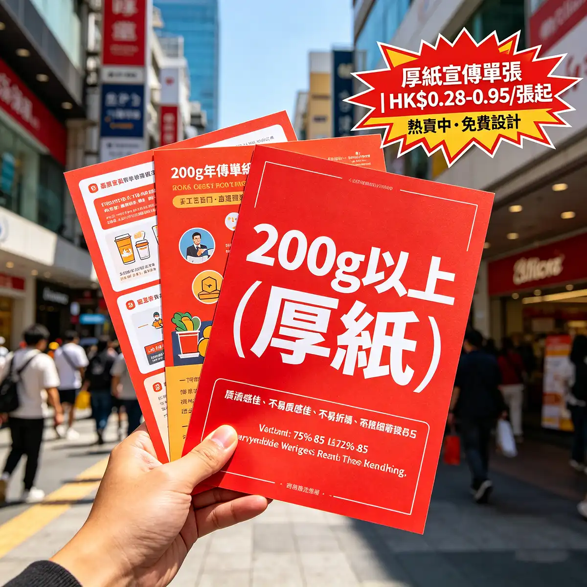 厚紙傳單印刷 / 雙面四色 | 香港厚紙傳單印刷印刷 200g或250g銅版紙 | ZprintPro智印港